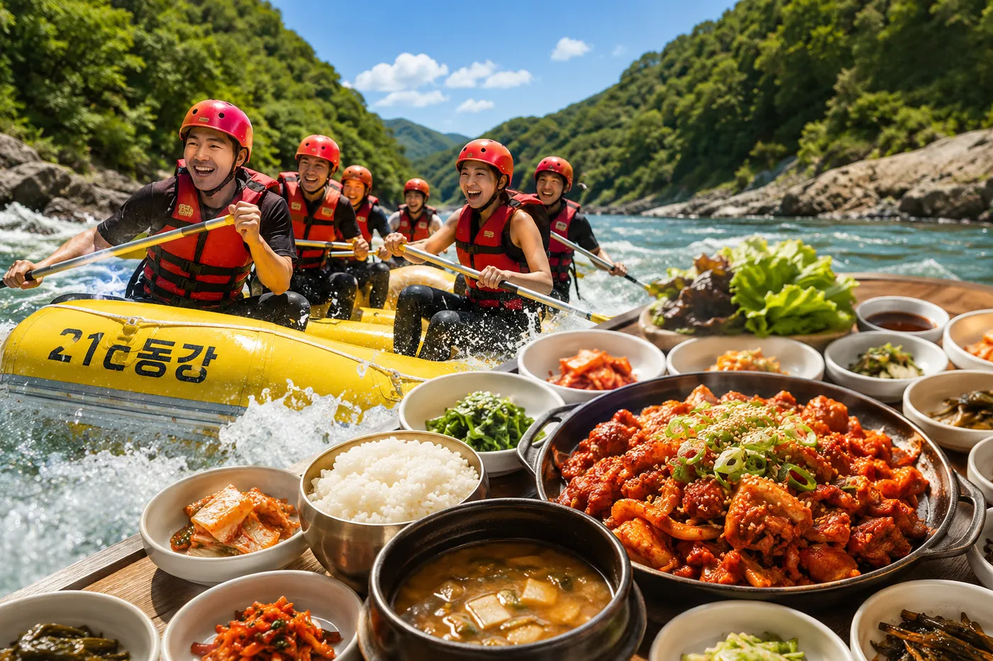 래프팅+제육한상
