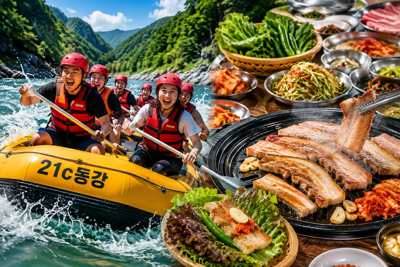 래프팅+삼겹살